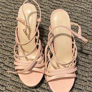 Light pink strap high heels